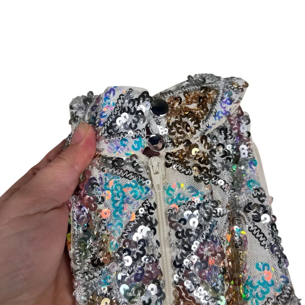 GB Girls Halter Nevk Sequined Fit and Flare Girls‎ Dress SZ 7